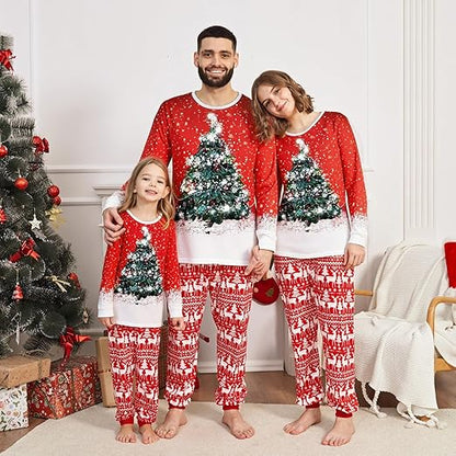 Matching Christmas Pajamas for Family Cute Printed Xmas Pajamas Set Holiday Family Sleepwear Sets for Womens Couples nirvanaguru