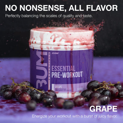 RAW Nutrition - Essential Pre - Chris Bumstead Pre Workout Formula, Sports Nutrition Pre-Workout Powders | Men & Womens Drink, Energy Powder for Working Out (Peach Mango)