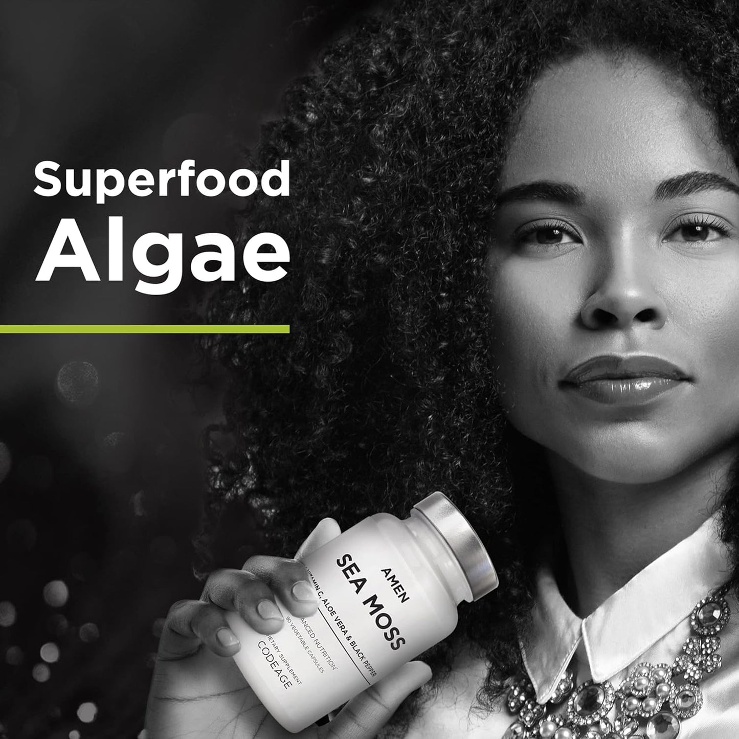 Amen Sea Moss Supplement - 1000mg Organic Irish Sea Moss, Bladderwrack, Burdock - Vitamin C, Aloe Vera, Black Pepper - Seaweed Superfood, Vitamins, Minerals, and Antioxidants - Non-GMO - 90 Capsules Nirvana Guru
