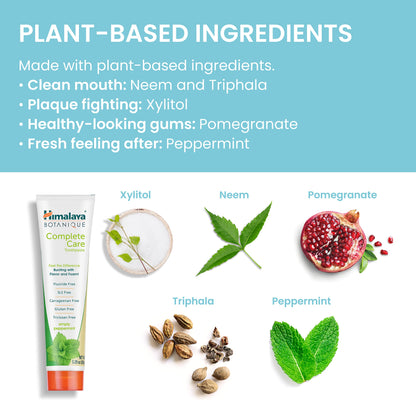 Himalaya Botanique Complete Care Toothpaste, Variety Pack - Fluoride Free Toothpaste for Clean Teeth & Fresh Breath - Vegan, Gluten Free, No Artificial Flavors, 5.29 oz (Pack of 4) - Nirvana Guru