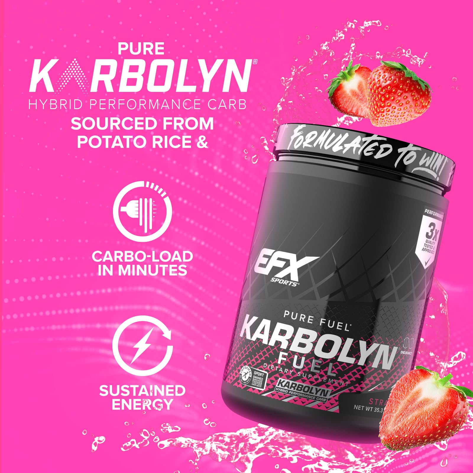 EFX Sports Karbolyn Fuel | Fast-Absorbing Carbohydrate Powder | Carb Load, Sustained Energy, Quick Recovery | Stimulant Free | 39 Servings (Neutral) Nirvana Guru