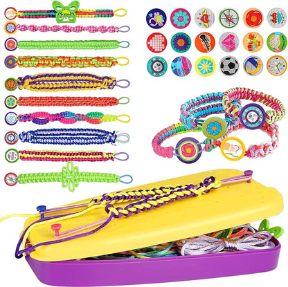 Friendship Bracelet Making Kit Toys, Ages 7 8 9 10 11 12 Year Old Girls Gifts Ideas, Birthday Present for Teen Girl, Arts and Crafts String Maker Tool, Bracelet DIY, Kids Travel Activity Set nirvanaguru