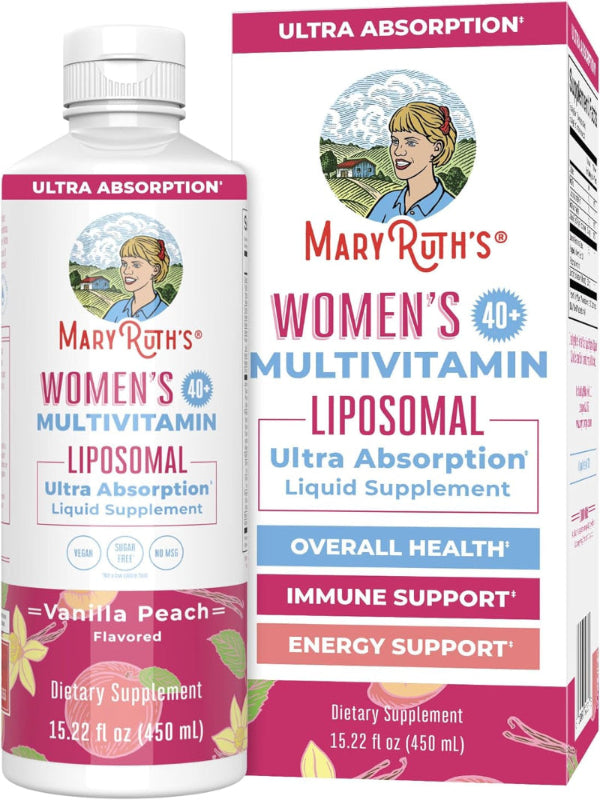MaryRuth Organics Multivitamin for Women 40+, Womens Multivitamin Liposomal, Immune Support Supplement, Energy Supplements & Sleep Aid, Vegan, Sugar Free, Non-GMO, 15.22 Fl Oz - Nirvana Guru
