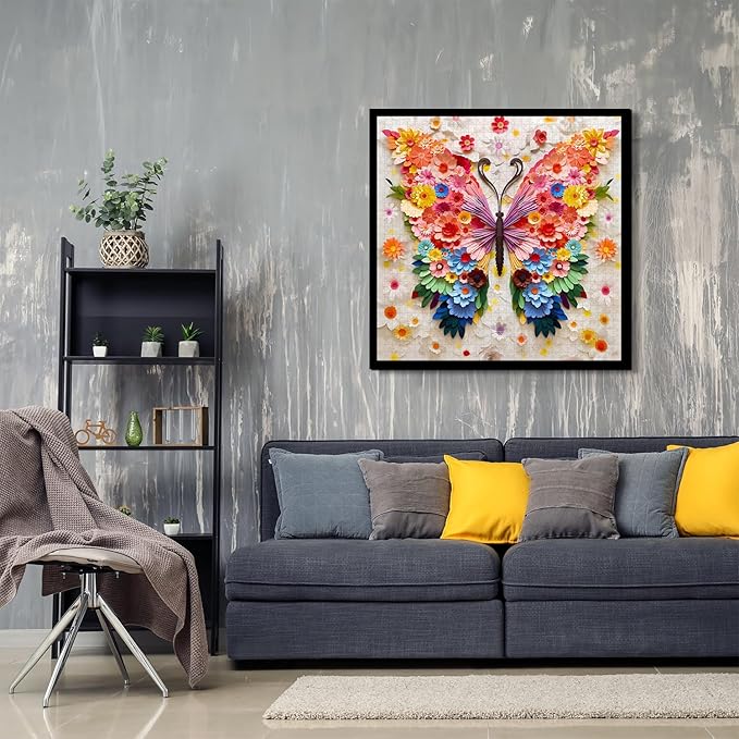 Butterfly Puzzles for Adults 1000 Pieces, Challenging Colorful Flower Butterflies Puzzles with Paper Art, Difficult Animal Plant Jigsaw Puzzles for Adults nirvanaguru