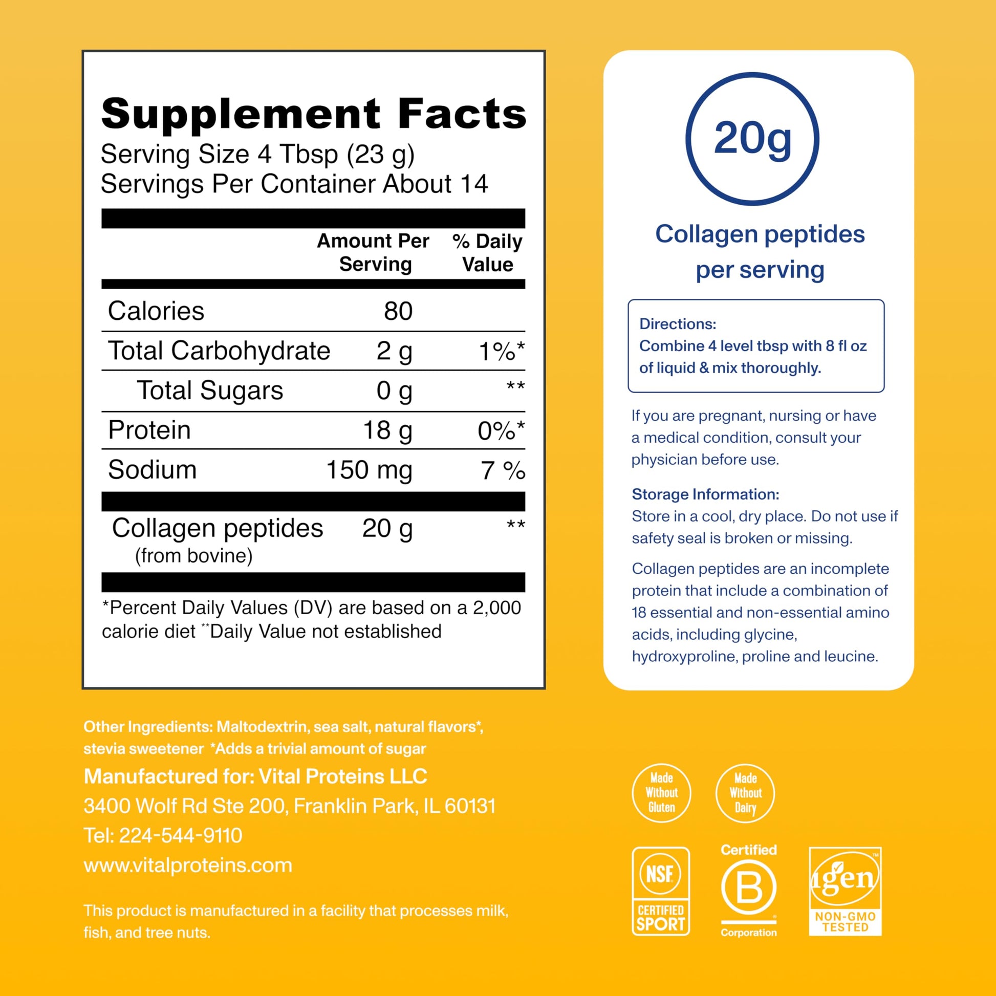 Vital Proteins Collagen Peptides Powder - Supports Hair, Nail, Skin, Bone & Joint Health, Unflavored, Collagen Protein 9.33 OZ - Nirvana Guru