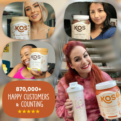 KOS Vegan Protein Powder Erythritol Free, Vanilla USDA Organic - Pea Protein Blend, Plant Based Superfood Rich in Vitamins & Minerals - Keto, Dairy Free - Meal Replacement for Women & Men, 28 Servings - Nirvana Guru