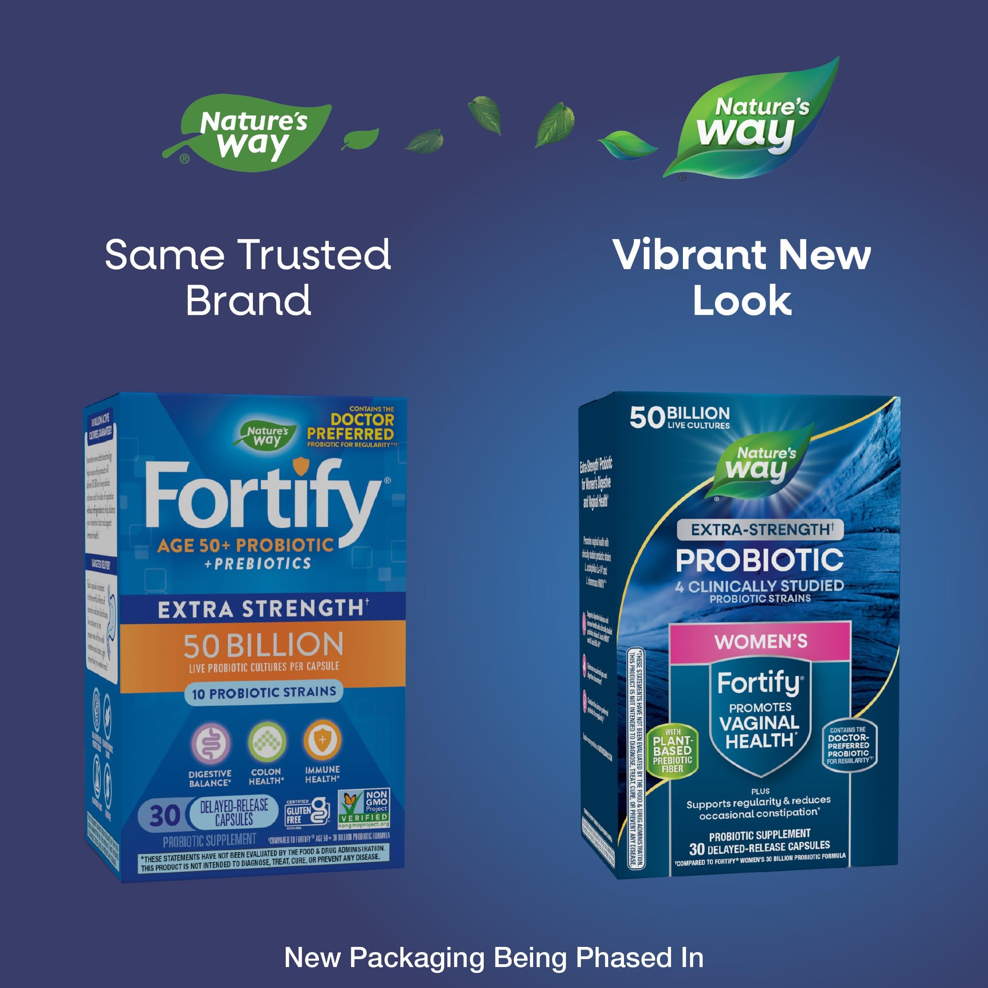 Nature's Way Women's Extra Strength** Fortify Probiotic, 50 Billion Live Cultures, Supports Digestive, Vaginal, & Immune Health*, Plant-Based Prebiotic Fiber, Non-GMO, 30 Capsules (Packaging May Vary) - Nirvana Guru