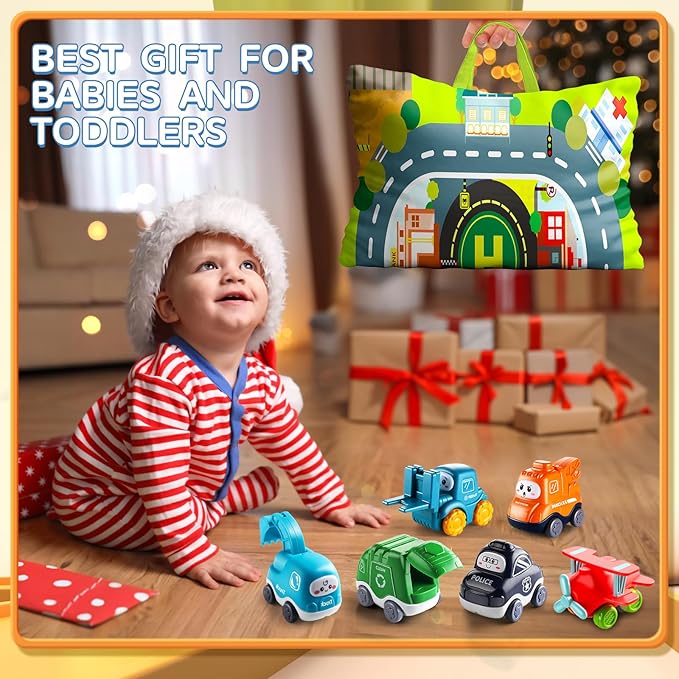 Big Cartoon Truck Car Toys for 1 Year Old Boy with Playmat/Storage Bag|Baby and Toddler Toys 12-18 Months & Age 1-2|1st Birthday Gift for 1 2 Year Old Boy nirvanaguru