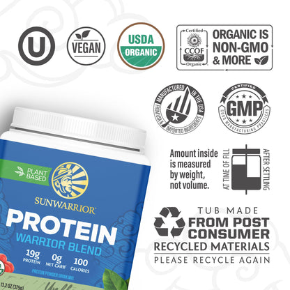 Organic Plant Based Protein Powder | Vegan Organic Protein Powder Vanilla Flavored with BCAA Amino Acids & Hemp Seed Pea Blend | Non-GMO Soy Dairy Filler & Gluten Free (Vanilla, 32 Servings) - Nirvana Guru