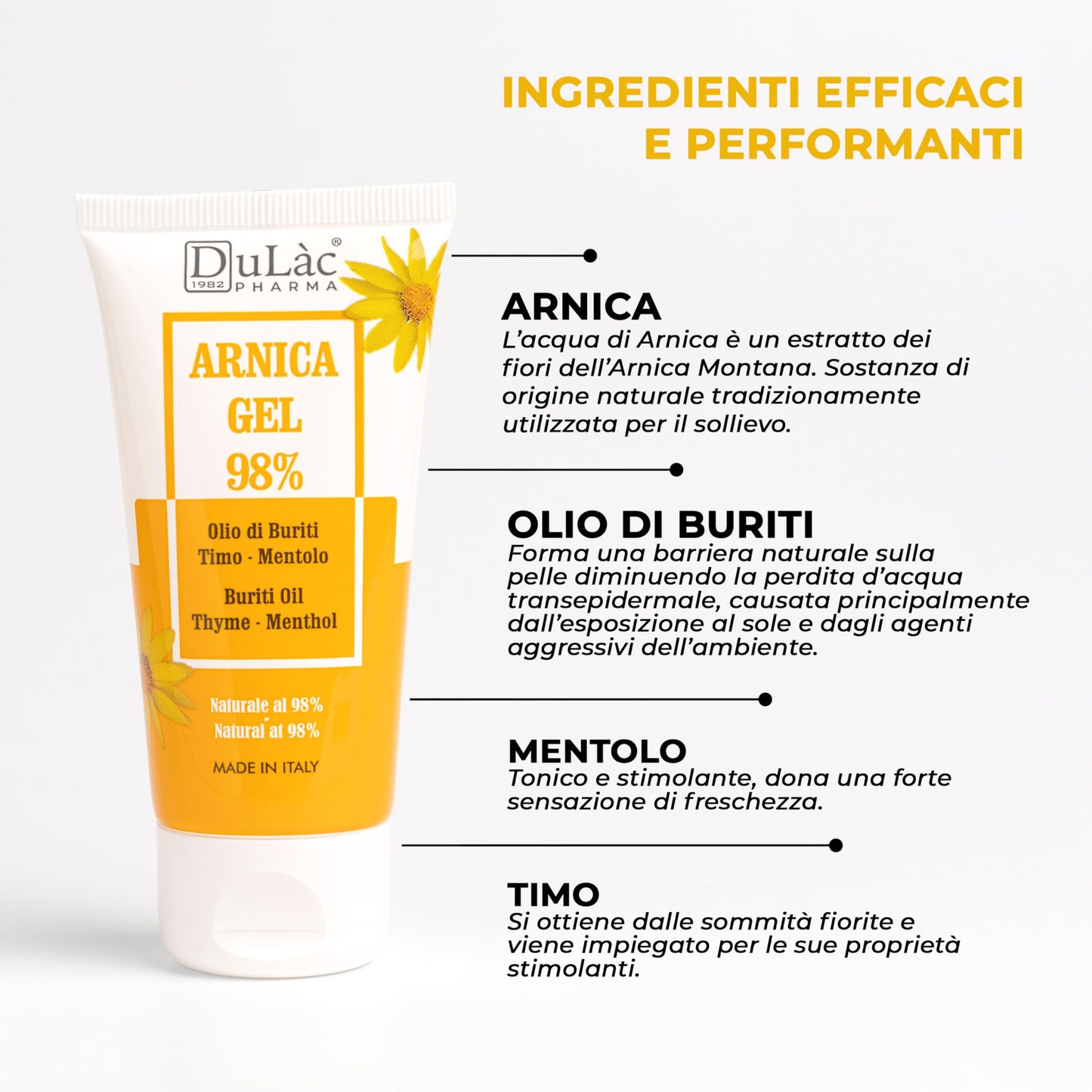 Dulàc - Arnica Gel for Bruising and Swelling 16.9 Fl Oz, 98% Arnica Montana Cream Extra Strength for Muscle and Joint Relief, Non-Greasy, Natural Formula, Cool Effect, Alcohol Free