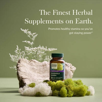 Gaia Herbs Rhodiola Rosea - Stress Support Supplement Traditionally for Supporting Healthy Stamina and Endurance - with Siberian Rhodiola Root Extract - 60 Vegan Liquid Phyto-Capsules (30-Day Supply) - Nirvana Guru