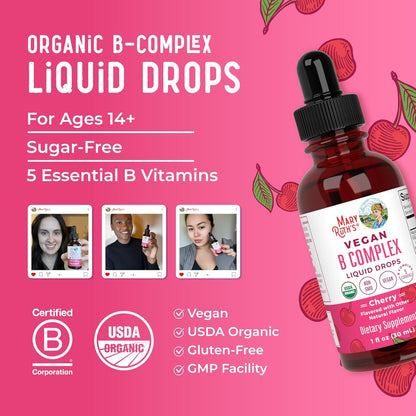 MaryRuth Organics Vitamin B Complex | B Vitamins Complex | Biotin | Vitamin B12 | Niacin | Folate | Metabolic Support Supplement | Vegan | USDA Organic | Non-GMO | Gluten Free | 2 Month Supply - Nirvana Guru