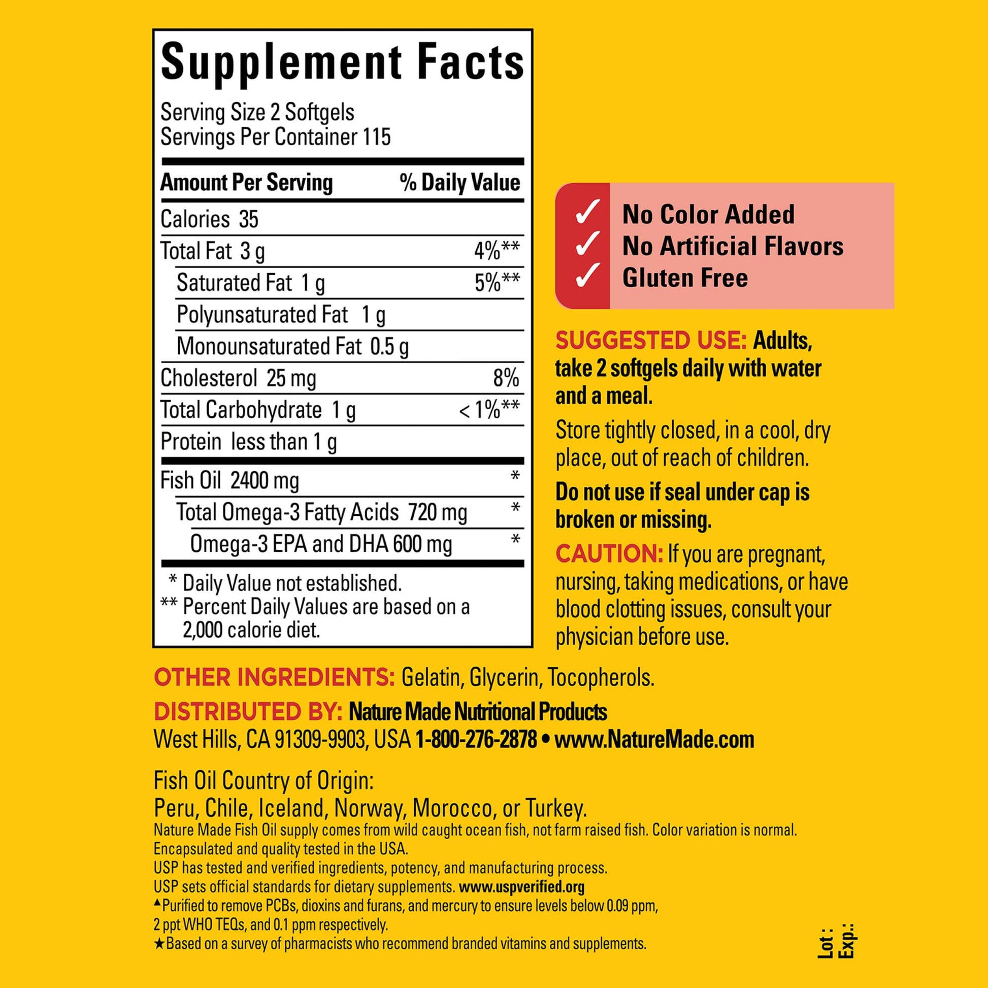 Nature Made Fish Oil Omega 3 Supplements, 1200mg Softgels, Omega 3 Fish Oil for Healthy Heart Support, 100 Softgels, 50 Day Supply Nirvana Guru