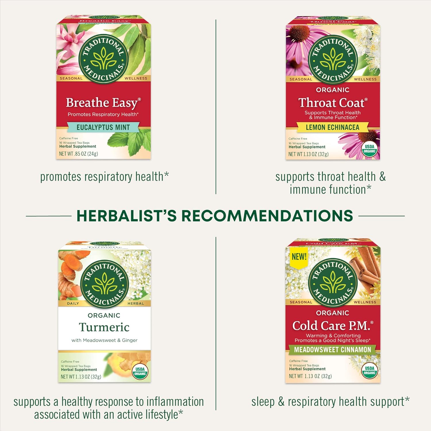 Traditional Medicinals Tea, Organic Echinacea Plus Elderberry, Boosts the Immune System, 16 Tea Bags - Nirvana Guru