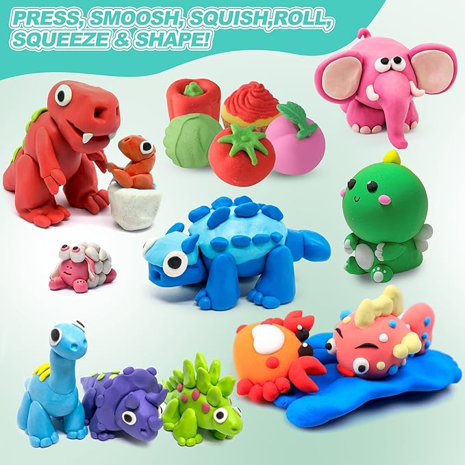 Air Dry Clay for Kids,90 Colors Modeling Model Magic Clay,DIY Molding Clay Starter Kit with Sculpting Tools,Soft and Non-Sticky,Art and Crafts for Boys & Girls 3-12 Years Old. nirvanaguru