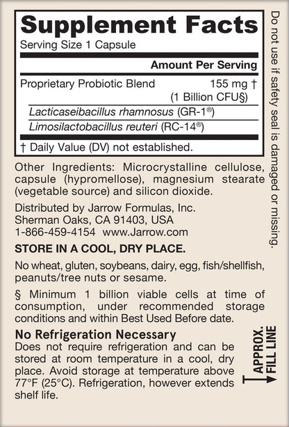 Jarrow Formulas Fem-Dophilus Probiotics 1 Billion CFU With 2 Clinically Effective Strains, Dietary Supplement for Vaginal Health and Urinary Tract Health, 60 Veggie Capsules, 60 Day Supply - Nirvana Guru