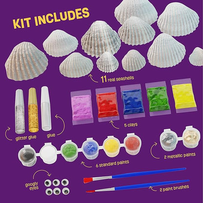 Dan&Darci Kids Sea Shell Painting Kit - Arts & Crafts Gifts for Boys and Girls - Craft Activities Kits - Creative Art Activity Gift Toys for Age 6, 7, 8, 9, 10, 11 & 12 Year Old 8-12 nirvanaguru