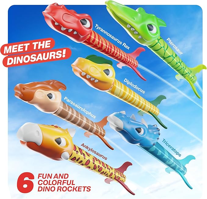 Dinosaur Toy Rocket Launcher for Kids - Toys for Kids 3-5 5-7 4-6 - Outdoor Toys for Kid Ages 4-8 - 3 4 Year Old Boy Birthday Gift - Gifts for Boys Age 3 4 5 6 Years - Outside Toy for Toddlers nirvanaguru