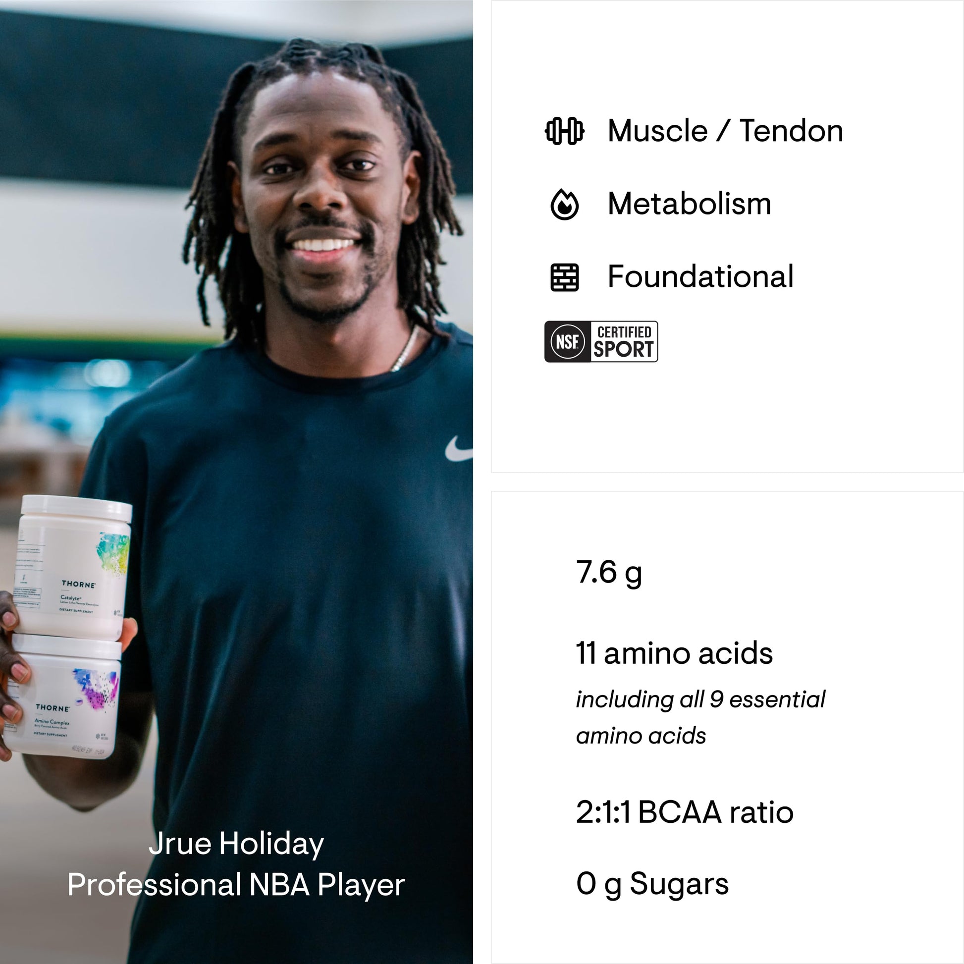 THORNE - Amino Complex - Clinically-Validated EAA and BCAA Powder for Pre or Post-Workout - Promotes Lean Muscle Mass & Energy Production* - NSF Certified for Sport - 30 Servings - 8.1 Oz - Lemon - Nirvana Guru