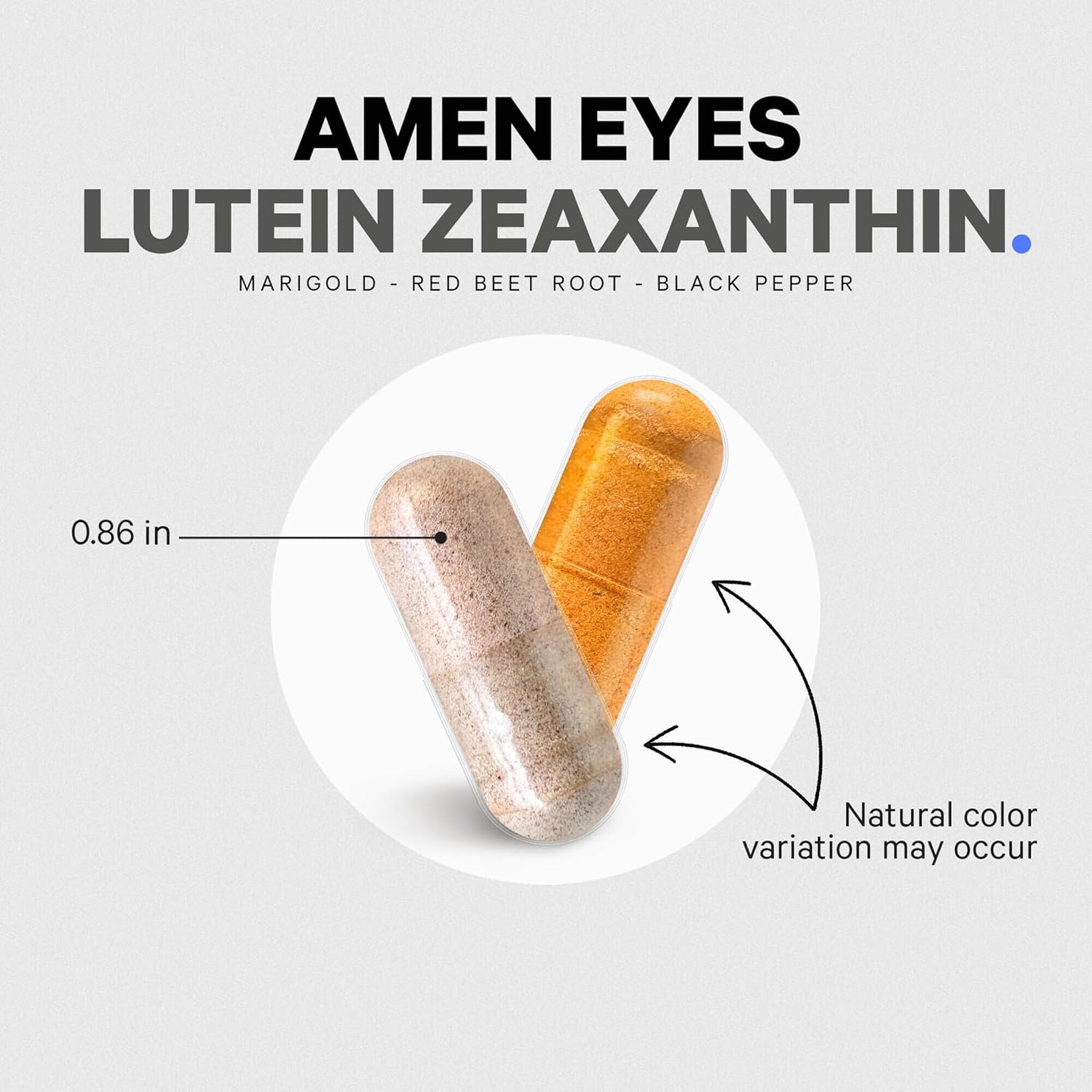 Amen Eyes Lutein Zeaxanthin Supplement - Eyes Vitamins - Lutein and Zeaxanthin from Marigold Extract, Red Beet Root Powder, Black Pepper Fruit Extract - 3-Month Supply Eye Care - Non-GMO - 90 Capsules Nirvana Guru