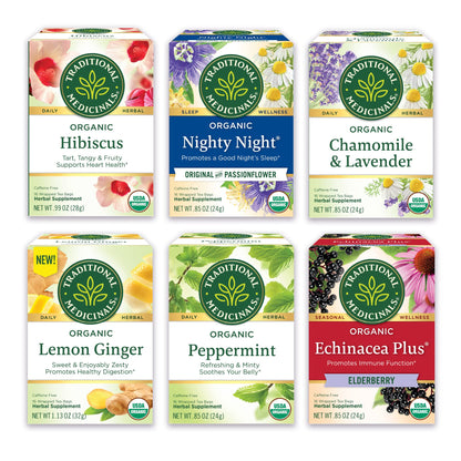 Traditional Medicinals Organic Red Clover, Caffeine Free, 16 Wrapped Tea Bags, 1.13 oz (32 g) - Nirvana Guru