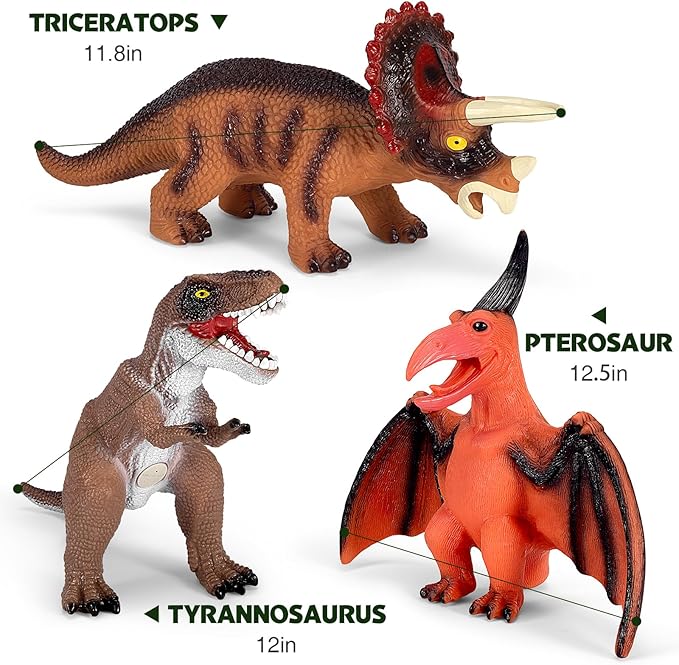 7 Piece Jumbo Dinosaur Toys Big Dinosaur Toy for Boys Realistic Giant Dinosaur Toys for Kids 3-5 - Perfect Dinosaur Gifts for Kids Nirvana Guru
