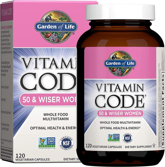 Garden of Life Multivitamin for Women - Vitamin Code 50 & Wiser Women's Raw Whole Food Vitamin Supplement with Probiotics, Vegetarian, 120 Count - Nirvana Guru