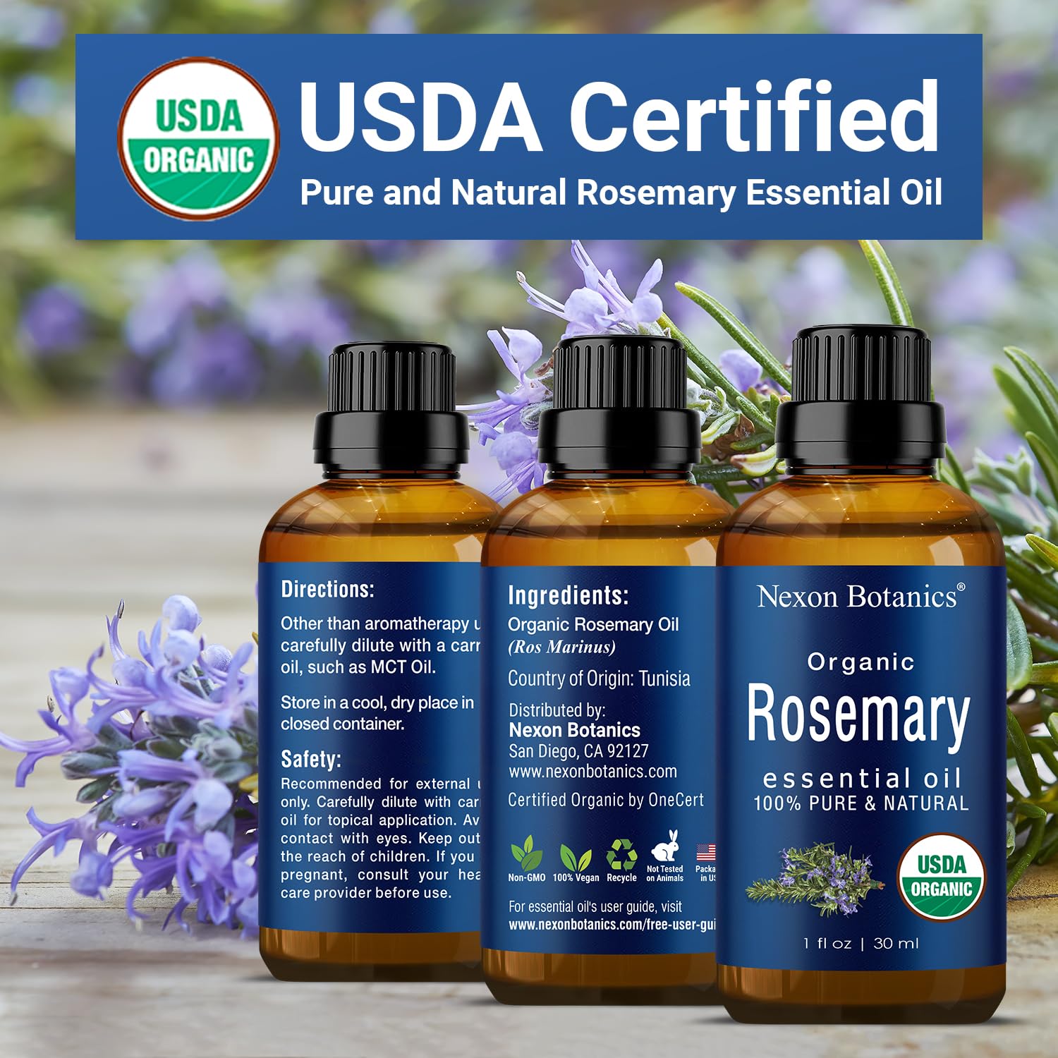 Organic Lavender Essential Oil 30 ml - Pure Natural Oils for Diffuser, Aromatherapy, Skin & Hair Care - Aceite De Lavanda Orgánico - Nexon Botanics - Nirvana Guru