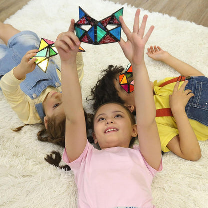 TOSY Magnet Pyramid Glow - 1 Cube Transforms into 1 Billion Shapes, 12 Pieces, 243 Rare Earth Magnets, Glowing, Holographic Design Magnet Tiles Creative Puzzle STEM/STEAM Toy Nirvana Guru