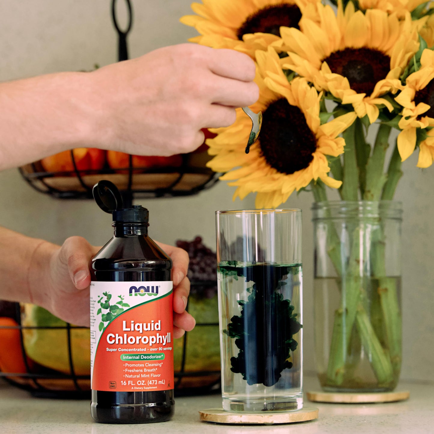 NOW Foods Supplements, Liquid Chlorophyll, Super Concentrated, Internal Deodorizer*,Boost Energy, Mint Flavor, 16-Ounce - Nirvana Guru