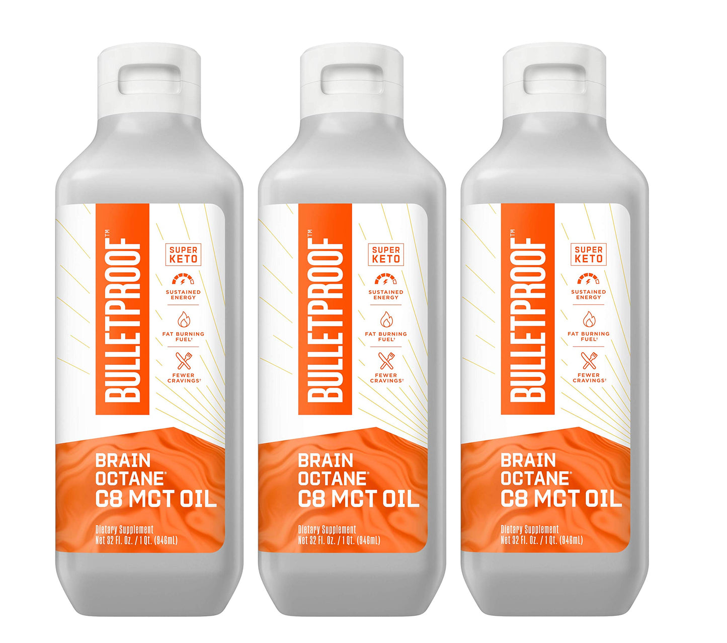 Bulletproof Coconut Brain Octane C8 MCT Oil, 16 Ounces, Premium Keto Supplement for Sustained Energy and Fewer Cravings, Brain and Body Fuel, Unflavored, Add to Coffee and Smoothies
