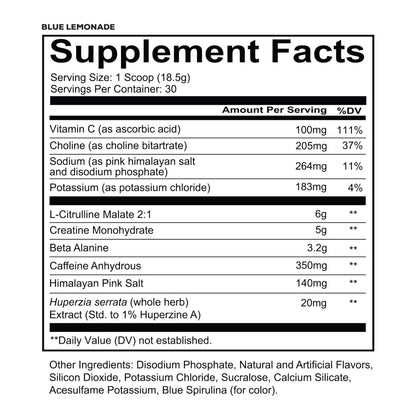 REDCON1 Total War Pre Workout Powder, Blue Lemonade - Beta Alanine + Citrulline Malate Keto Friendly Preworkout for Men & Women with 320mg of Caffeine - Fast Acting (30 Servings) Nirvana Guru