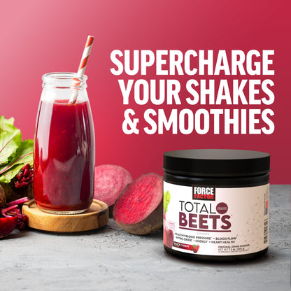 Force Factor Total Beets Drink Mix Superfood Powder with Nitrates to Support Circulation, Blood Flow, Nitric Oxide, Energy, Endurance, and Stamina, Cardiovascular Heart Health Supplement, 30 Servings Nirvana Guru