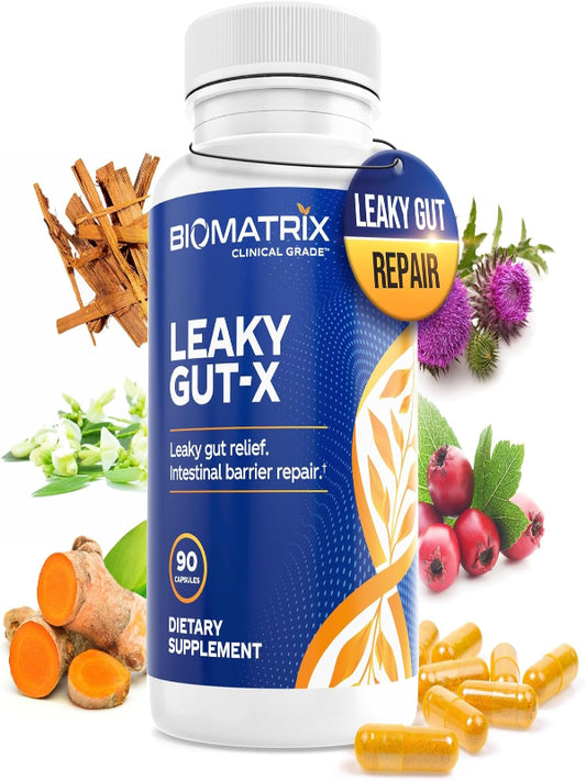 Intestinal Repair Supplement with Glutamine and Herbs for Leaky Gut, Prebiotic Support, Relief from Bloating, Gas, Constipation | SIBO | Veggie Caps | 60-Day Supply – Leaky Gut-X Nirvana Guru