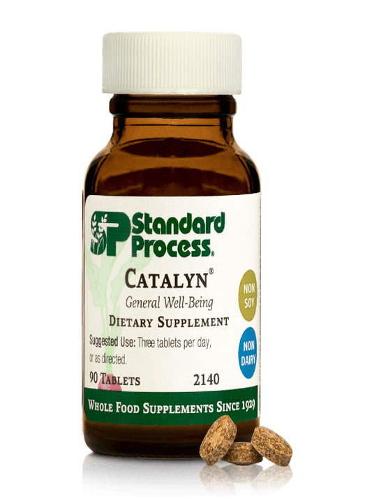 Standard Process Catalyn - Whole-Food Based Foundational Support for General Wellbeing with Vitamins D, C, A & B6, Thiamine, Riboflavin, Magnesium Citrate & More - 90 Tablets Nirvana Guru