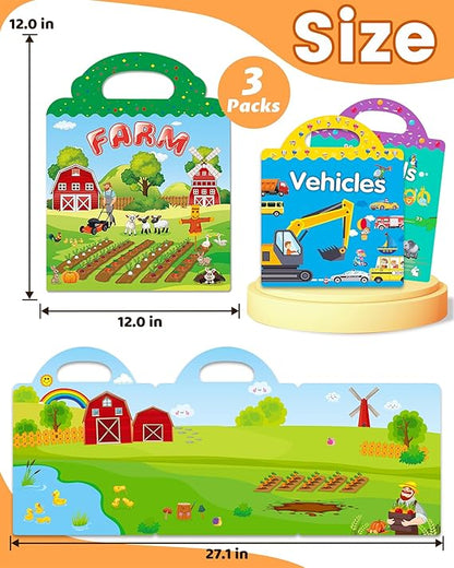 Reusable Sticker Book for Toddlers 2-4 Years, Stickers for Kids, Toddler Sticker Book Ages 1-3, Toddler Craft Activities, Toddlers Travel Toys Ages 2+ Boy Girl Birthday Gifts nirvanaguru