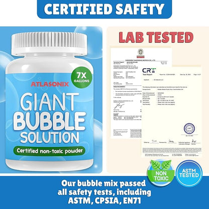 Giant Bubble Solution - Bubble Wands, Bubbles for Kids, Kids Bubbles Mix Powder Makes 896 OZ (7 Gallons) - The Original Solution Mix | 100% Kid Safe nirvanaguru