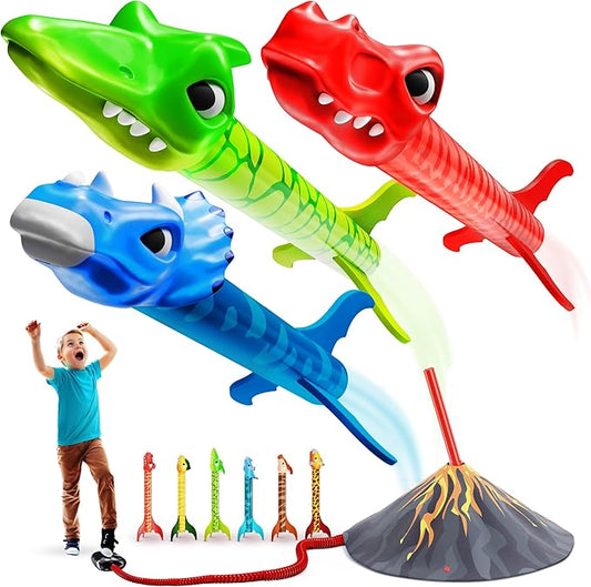 Dinosaur Toy Rocket Launcher for Kids - Toys for Kids 3-5 5-7 4-6 - Outdoor Toys for Kid Ages 4-8 - 3 4 Year Old Boy Birthday Gift - Gifts for Boys Age 3 4 5 6 Years - Outside Toy for Toddlers nirvanaguru