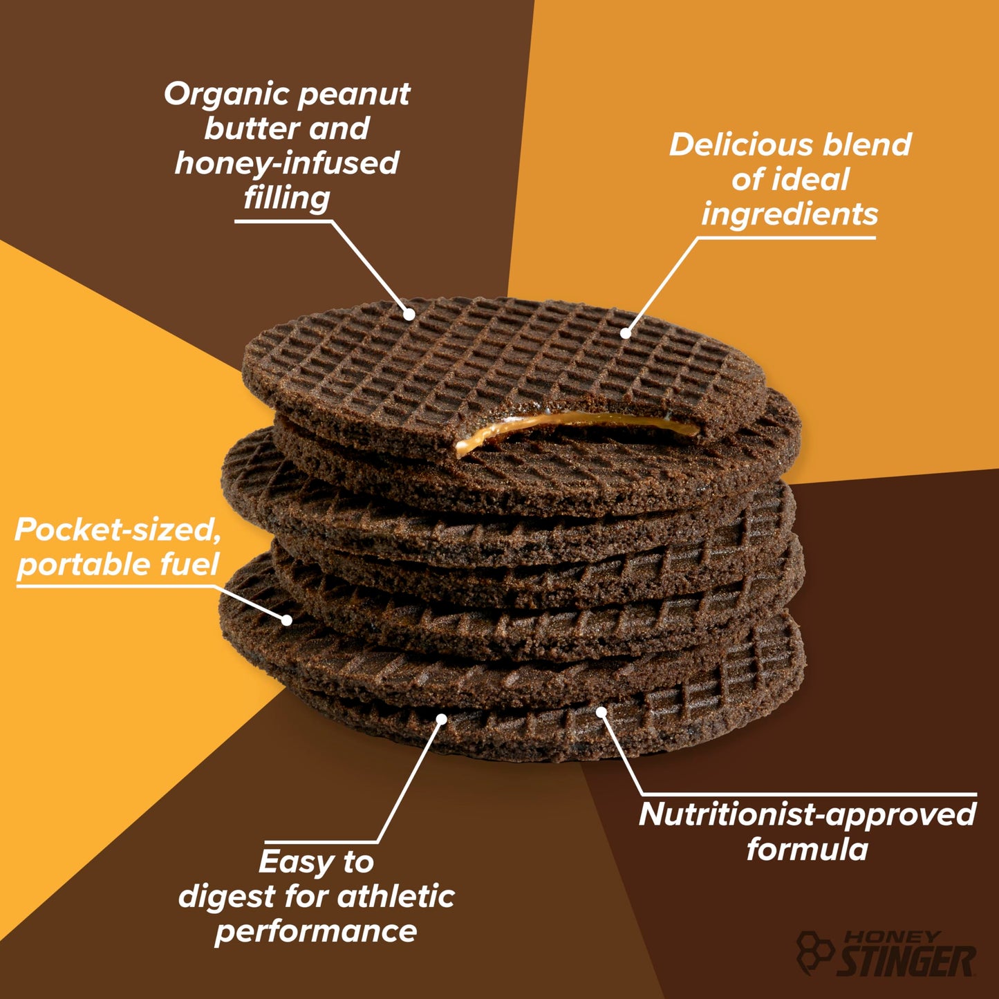 Honey Stinger Organic Honey Waffle Energy Stroopwafel for Exercise, Endurance and Performance Sports Nutrition for Home & Gym, Pre and Post Workout Box of 16 Waffles, 16.96 Ounce (Pack of 16)