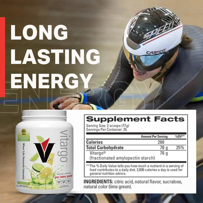 Vitargo Carbohydrate Powder, 2X Faster Absorbing, 4.4 LB Plain, Pre, Intra & Post, Sugar-Free Complex Carb Powder for Recovery, Endurance & Muscle Gain, Made in USA Nirvana Guru