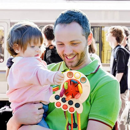 Montessori Toys, Silicone Pull String Activitys, Developmental Pulling Baby Sensory Toy, Car Seat Airplane Travel Toddler Boy &Girl Infant Birthday Gifts nirvanaguru