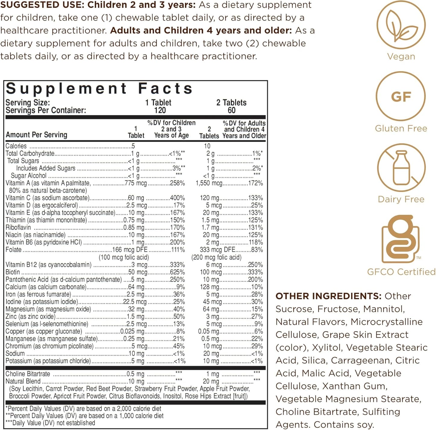 Solgar Kangavites, Bouncin’ Berry Flavor - 120 Chewable Tablets - Complete Multivitamin & Mineral Formula for Children - Vegan, Gluten Free - Nirvana Guru