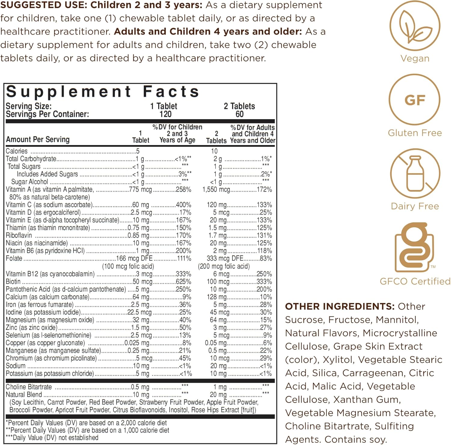 Solgar Kangavites, Bouncin’ Berry Flavor - 120 Chewable Tablets - Complete Multivitamin & Mineral Formula for Children - Vegan, Gluten Free - Nirvana Guru