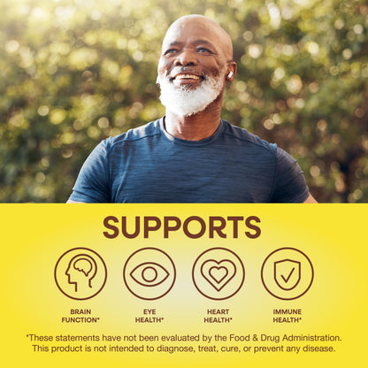 Nature's Way Alive! Men’s 50+ Daily Gummy Multivitamins, Supports Healthy Brain, Eyes, Heart*, B-Vitamins, Gluten-Free, Vegetarian, Fruit Flavored, 60 Gummies (Packaging May Vary) - Nirvana Guru