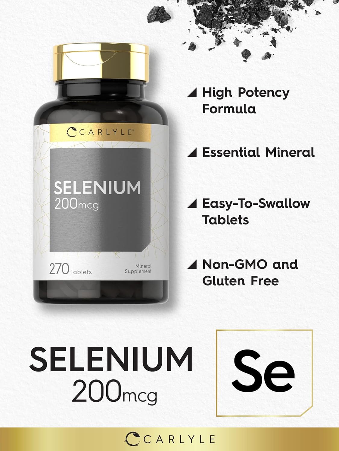 Carlyle Selenium Supplement 200mcg | 270 Tablet Capsules | Essential Trace Mineral | Vegetarian, Non-GMO, Gluten Free Nirvana Guru