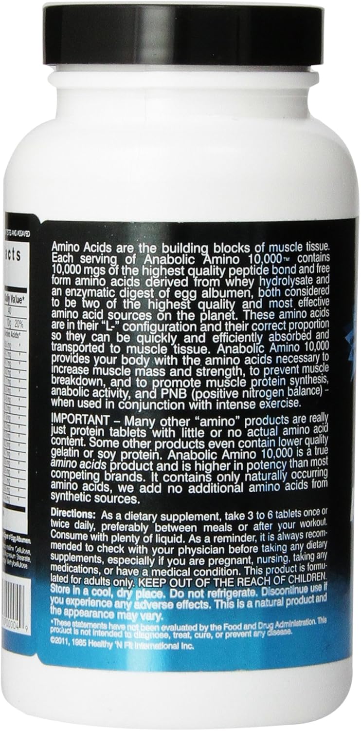 Healthy 'n Fit Anabolic Amino 10,000, 90 tablets, Bottle Nirvana Guru