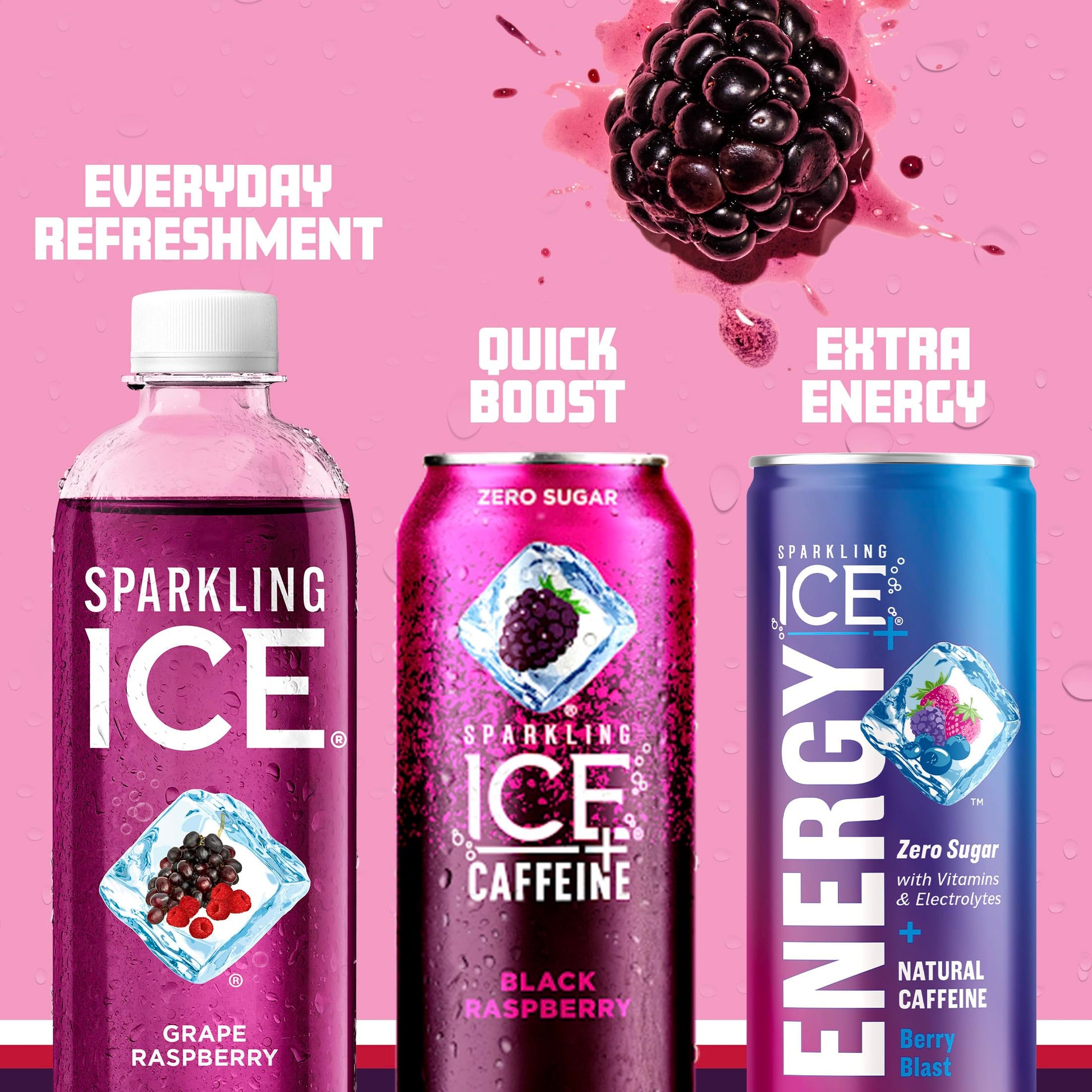 Sparkling Ice, Black Raspberry Sparkling Water, Zero Sugar Flavored Water, with Vitamins and Antioxidants, Low Calorie Beverage, 17 fl oz Bottles (Pack of 12) - Nirvana Guru