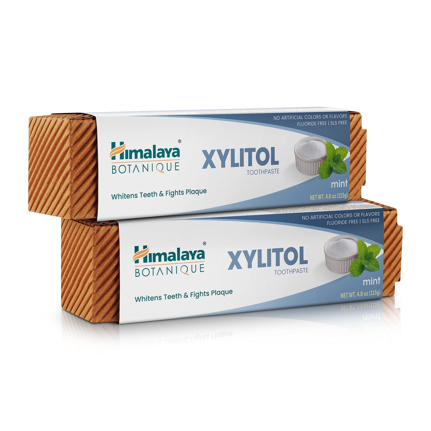 Himalaya Botanique Whitening Antiplaque Toothpaste with Xylitol, Fluoride Free, for Plaque Reduction & Gentle Whitening, 4 oz - Nirvana Guru