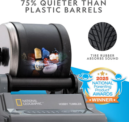 Blue Marble National Geographic Rock Tumbler Kit – Hobby Edition Includes Rough Gemstones, and 4 Polishing Grits, Great STEM Science Kit for Geology Enthusiasts, Rock Polisher for Kids and Adults Nirvana Guru