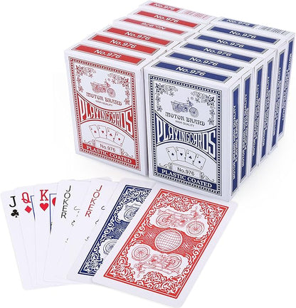 LotFancy Playing Cards, 12 Pack, Decks of Cards Bulk, Poker Size, Standard Index, for Blackjack, Euchre, Canasta Card Game, 6 Blue and 6 Red, Casino Grade Poker Cards nirvanaguru